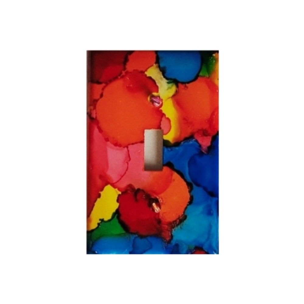 Hand Crafted Abstract Design Single Light Switch Plate